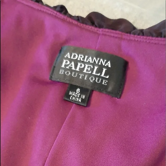 ADRIANNA PAPELL RUCHED PURPLE OMBRÉ SLEEVELESS DRESS SIZE 6 - Picture 5 of 15